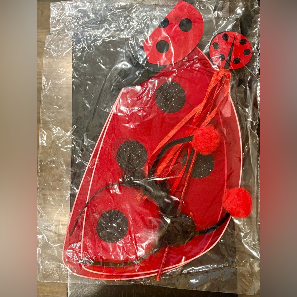 LADYBUG | Costume Set with Wings Headband and Wand | Kids or Adult Size OS - Picture 3 of 15